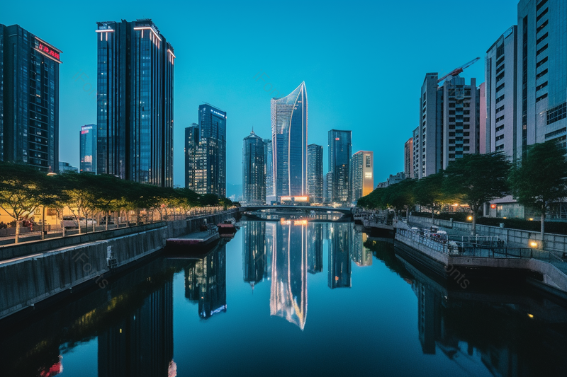 宁波水街城市风光夜景拍摄,高清,摄影图,摄影图片,图片大全,摄影图免费下载